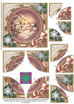 Snowy Town All 4 Rounded Corner Card Front