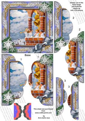 Angels Bell Pulling Snow 5in Side by Side R Scallop Stacker