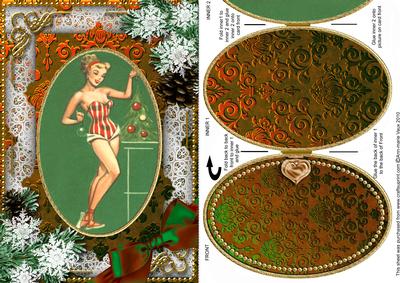 Hot Christmas Lady Snow A5 Locket Card Front