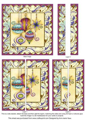 Christmas Decorations Sgold 5in Sq Straight 2 Side Stacker