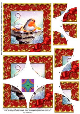 Christmas Red Robin All 4 Rounded Corner Card Front