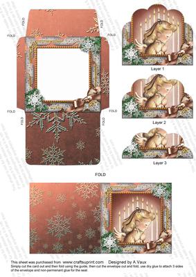 Christmas Prayer Mini Card Envelope Scallop Bottom Stacker