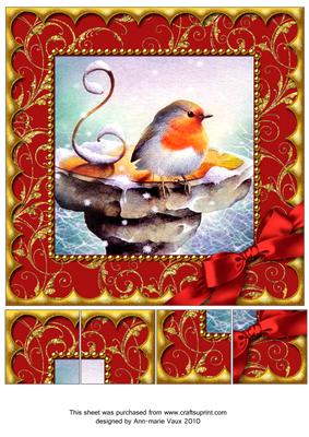 Christmas Red Robin 8inch Picture Sheet