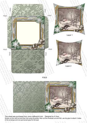 Winter Walk Snow 3in Mini Card Envelope Pointy Stacker Aio