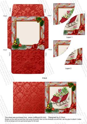 The Sleigh Holly Mini Card Envelope Duo Corner Stacker Aio