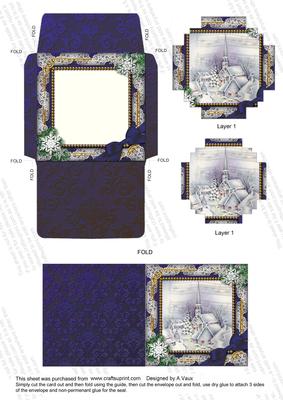 Blue Church Snow Card Envelope Block Stacker Aio