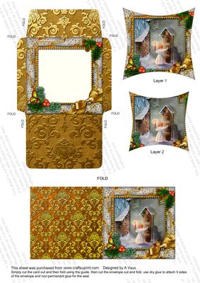 Choriboy Knocking Holly Card Envelope Pointy Stacker Aio