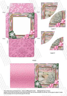 Christmas Stream Snow Card Envelope 2 Corner Stacker Aio