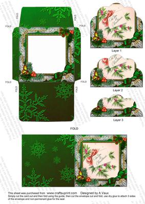 For You Holly Card Envelope Scallp Bottom Stacker Aio