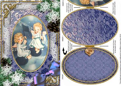 Singing Angels Snow A5 Locket Card Front