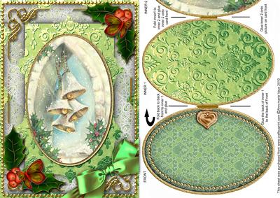 Snow Bells Holly A5 Locket Card Front