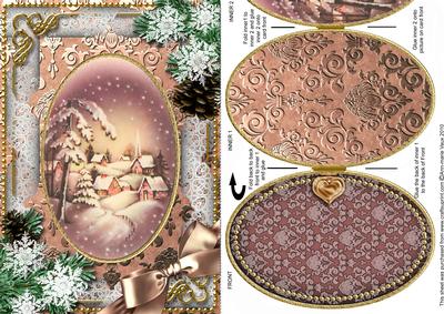 Snowy Village Snow A5 Locket Card Front