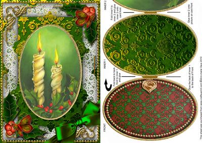 Candle Duo Holly A5 Locket Card Front