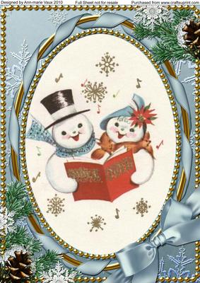Singing Snow Couple A4 Picture Sheet