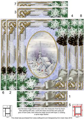 Blue Church Snow 7x5in Spiral Straight Edge Stacker