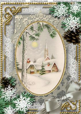 Winter Pub Snow A4 Picture Sheet