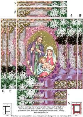 Religious Snow Spiral Edge Stacker 7x5in Card Front