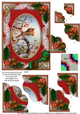 Robin 1 Holly 7x5inch Scalloped Duo Corner Stacker