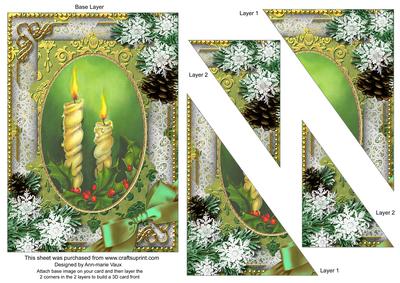 Christmas Candle Duo Snow 7x5in Triangle Duo Corner Stacker