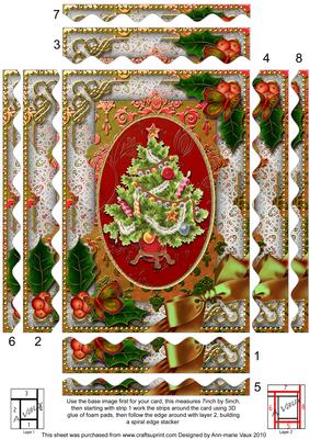 Elegant Tree Holly 7x5in Spiral Wavy Edge Stacker
