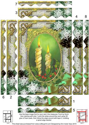 Candle Duo Snow 7x5in Spiral Wavy Edge Stacker