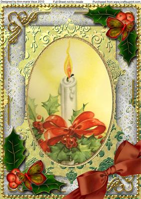 Traditional Candle Holly A4 Picture Sheet