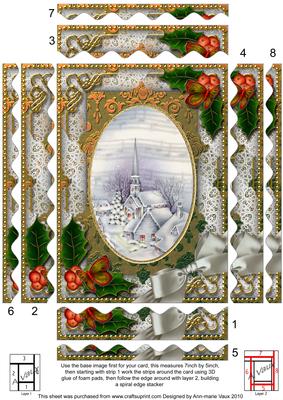 Blue Church Holly 7x5in Spiral Wavy Edge Stacker