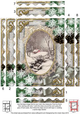 Winter Walk Snow 7x5in Spiral Wavy Edge Stacker