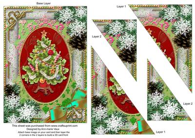 Elegant Tree Snow 7x5inch Triangle Duo Corner Stacker
