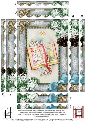 Christmas Book Snow 7x5in Spiral Wavy Edge Stacker