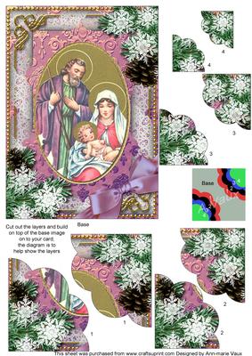 Religious Snow 7x5inch Scalloped Duo Corner Stacker