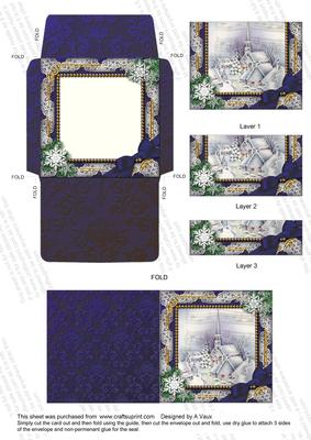 Blue Church Snow 3in Mini Card Bottom Stacker Aio