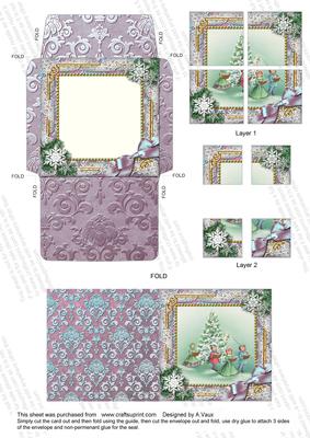 Carol Singers Snow 3in Mini Card 4 Corner Stacker Aio