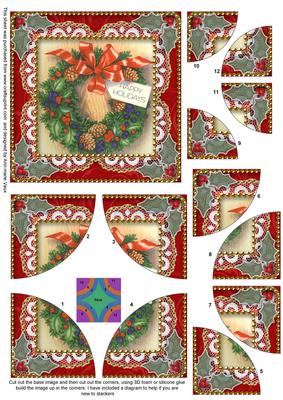 Christmas Wreath All 4 Rounded Corner Card Front