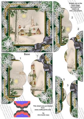 Winter Pub Snow 5in Top N Bottom Round Scallop Stacker