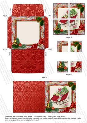 The Sleigh Holly Card Envelope Duo Corner Stacker Aio