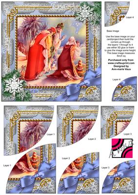 Three Kings Snow 6 Inch Duo Corner Stack Card Front