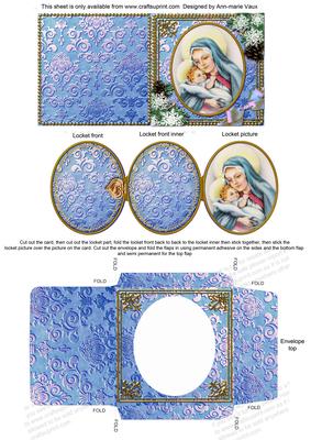 The Holy Mother Snow Mini Locket Card Envelope All in One