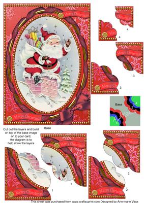 Chimney Santa 7x5inch Scalloped Duo Corner Stacker