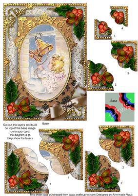 Bell Angel Holly 7x5inch Scalloped Duo Corner Stacker
