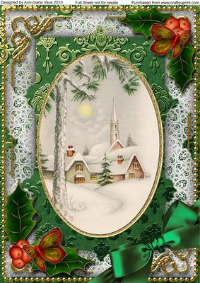 Winter Pub Holly A4 Picture Sheet