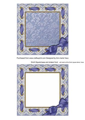 Christmas Blue Tit Plain Square Card Front and Frame