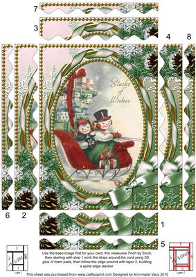 Stacks of Wishes Snow 7x5in Spiral Wavy Edge Stacker