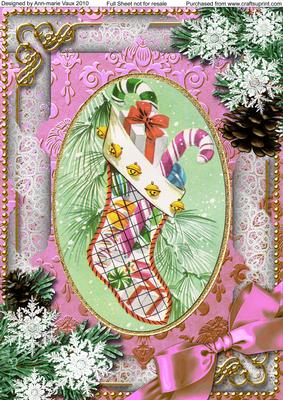 Christmas Stocking Snow A4 Picture Sheet