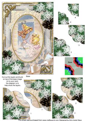 Bell Angel Snow 7x5inch Scalloped Duo Corner Stacker