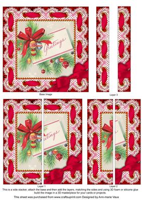 Greetings Eyelet Lace 5inch Square Straight 2 Side Stacker