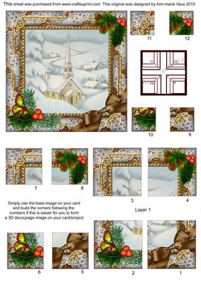 Church Holly All 4 Corner Stacker Card Front
