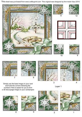 Winter Morning Snow All 4 Corner Stacker Card Front