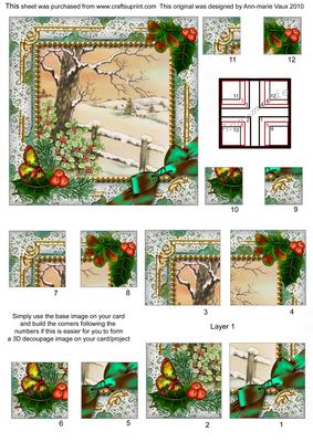 Winter Tale Holly All 4 Corner Stacker Card Front