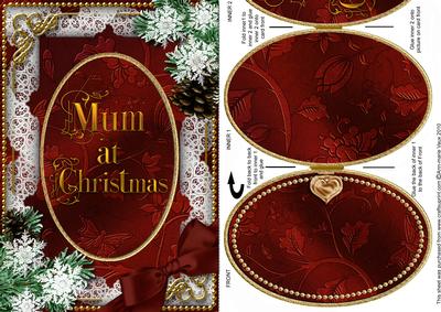 Mum at Christmas Snow A5 Locket Card Front